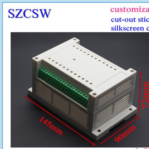 plc塑料工控盒 仪表塑料壳体 电源接线盒 导轨外壳145x90x72mm图片